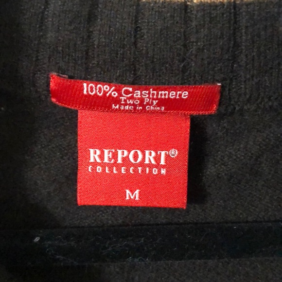 Cashmere sweater 1/4 zip brown Report Collection - Picture 2 of 3